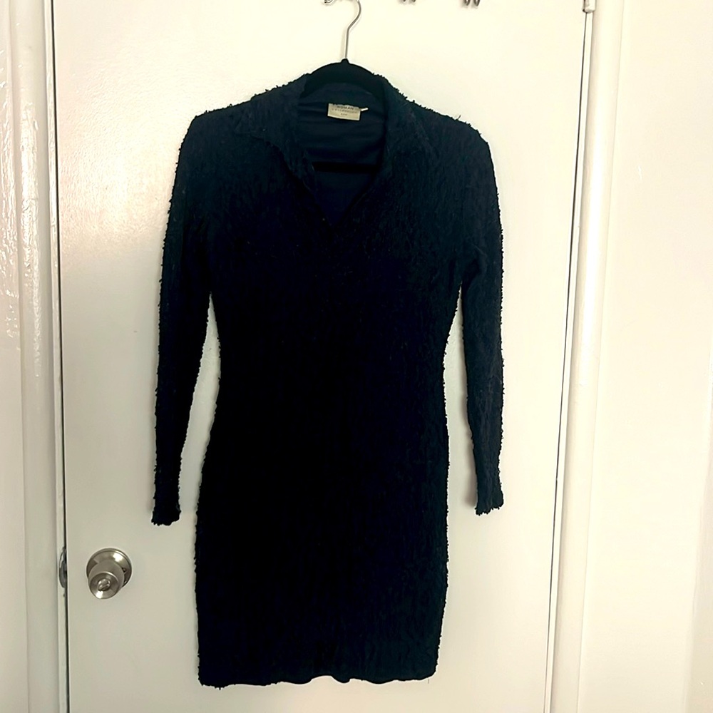 Navy blue textured dress